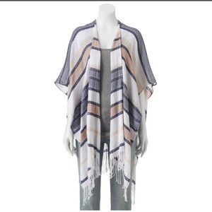 Striped Fringe Kimono